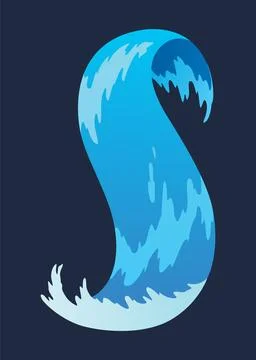 Water splashe. Fluid flow. Icon element for advertising water delivery. Blue Illustrazione stock