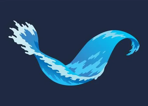 Water splashe. Fluid flow. Icon element for advertising water delivery. Blue Stock Illustration