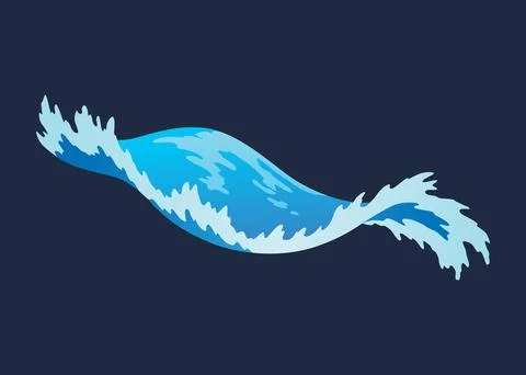 Water splashe. Fluid flow. Icon element for advertising water delivery. Blue Stock Illustration