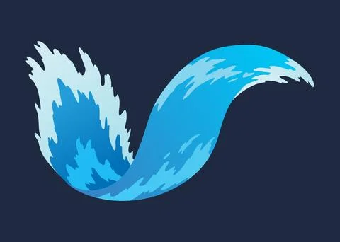 Water splashe. Fluid flow. Icon element for advertising water delivery. Blue 스톡 일러스트