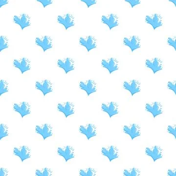 Water splashes abstract seamless pattern on white background Illustrazione stock