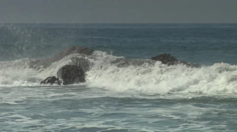 Water splashes against rocks Stock Footage 36572269