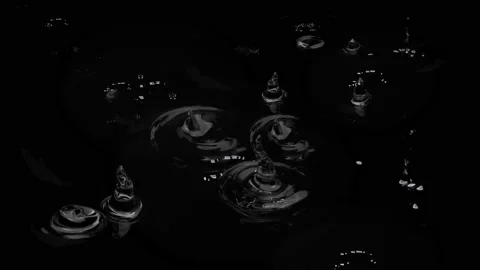 Water splashes on black background. Slow Motion Stock Footage 170702721
