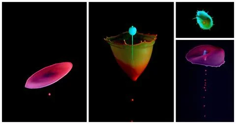 Water Splashes Collage Stock Illustration