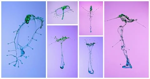 Water Splashes Collage Stock Illustration