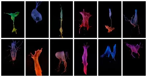 Water Splashes Collage Stock Illustration