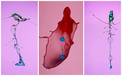 Water Splashes Collage Stock Illustration