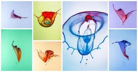 Water Splashes Collage Stock Illustration