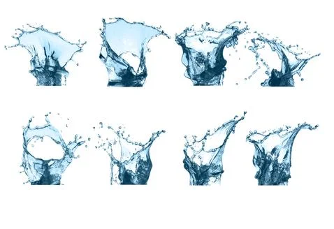 Water splashes collection Illustrazione stock
