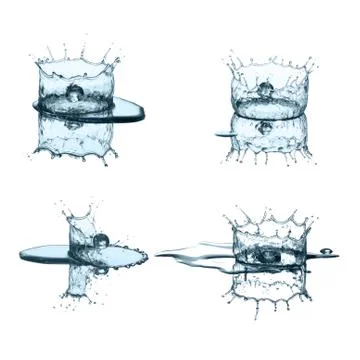 Water splashes collection Stock Photos
