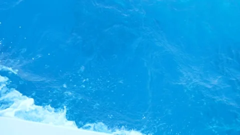 Water Splashes Flies From Side of The Ship Stock Footage 129366408