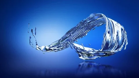 Water Splashes Flow Looped Waving Liquid Shape of Crystal Vidéo 80554937