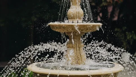 The water splashes from the fountain scatter in different directions Stock Footage 344899071