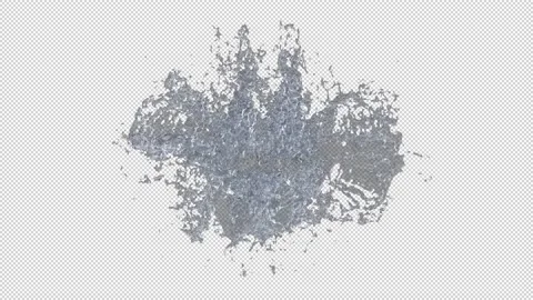 Water splashes in front of the transparent background in a big splash and d.. Stock Footage 236333727