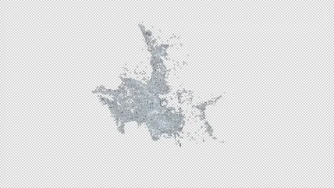 Water splashes in front of the transparent background in a small splash Stock Footage 236333811