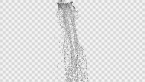 Water splashes in front of the transparent background for a while Stock Footage 236337352