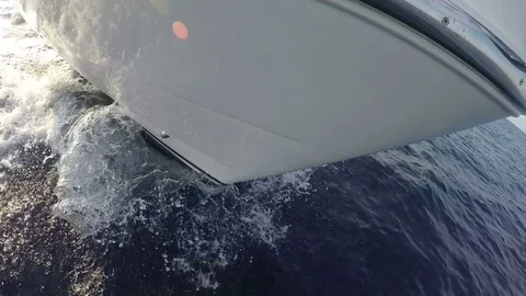Water splashes on the hull of a boat Stock Footage 71004322