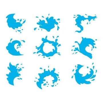 Water splashes vector set Stock Illustration