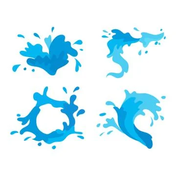 Water splashes vector set Stock Illustration
