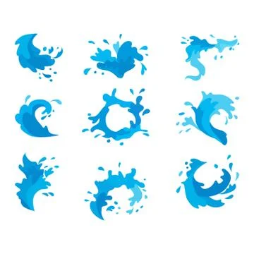 Water splashes vector set Stock Illustration
