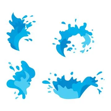 Water splashes vector set Stock Illustration