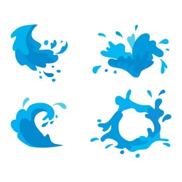 Water splashes vector set Stock Illustration