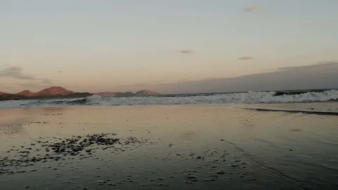 Water splashes from waves that hit the pier Stock Footage 72805757