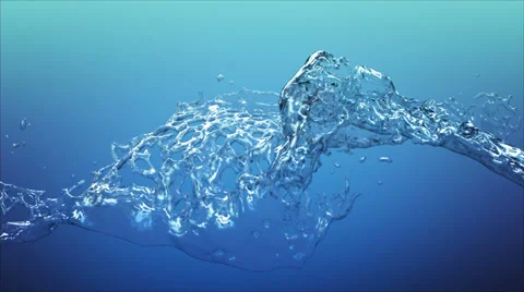Water splashing. 2 in 1. Alpha matte+speculars. Blue. Stock-Footage 32258272