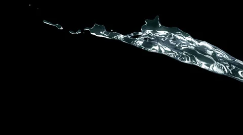 Water splashing. 2 in 1. Alpha matte+speculars. Black. Stock Footage 32258334