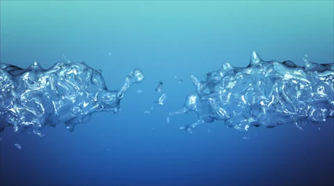 Water splashing. 2 in 1. Alpha matte+speculars. Blue. Stock-Footage 32258341