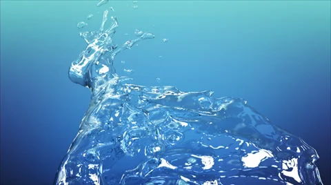 Water splashing. 2 in 1. Alpha matte+speculars. Blue. Stock-Footage 32258383