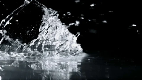 Water Splashing with Black Background Stockbeeldmateriaal 73717474
