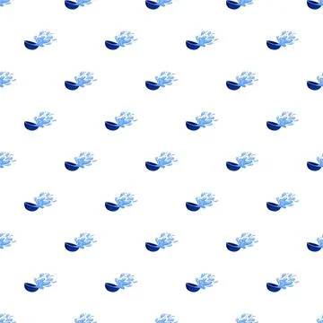 Water splashing from bowl seamless pattern background Illustrazione stock