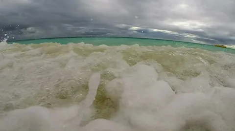 Water Splashing on Camera in Bahamas Stock Footage 35545815