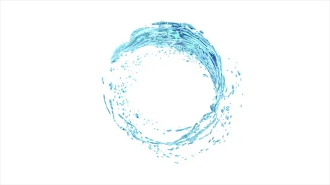Water Splashing in Circle on white Background. Alpha Matte.Looped. Video stock 116879835