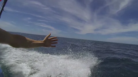 Water splashing on hand Video stock 53223156