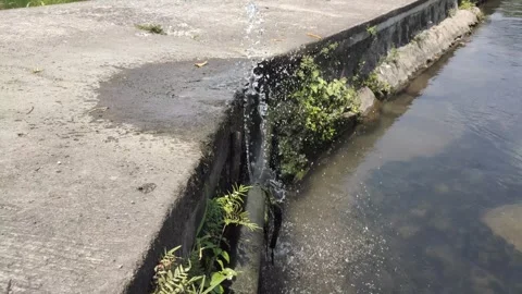 Water Splashing from A Leaky Pipe Stock Footage 319306523