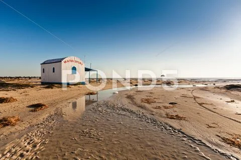 Water Sports Hut On Beach On Island Of Djerba, Tunisia