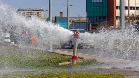 Water Spray Fire Hydrant Stock Photos