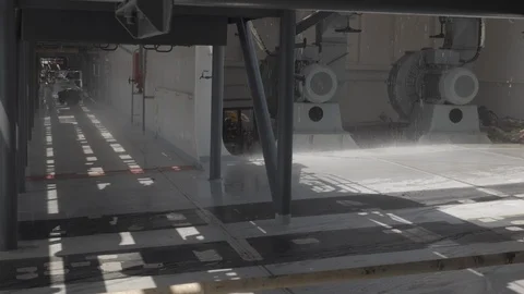 Water spray test on deck of gas tanker Stock Footage 115124990