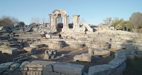 Water spray timer Dashuifa site in the old summer palace. Stock Footage 120550075