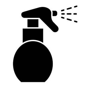 Water sprayer solid icon. Spray bottle illustration isolated on white. Salon Stock Illustration