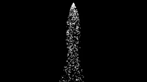 Water sprinkler motion graphics with plain black background Video stock 328962596