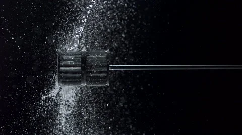 Water spun and making splash, Slow Motion Stock Footage 41842869
