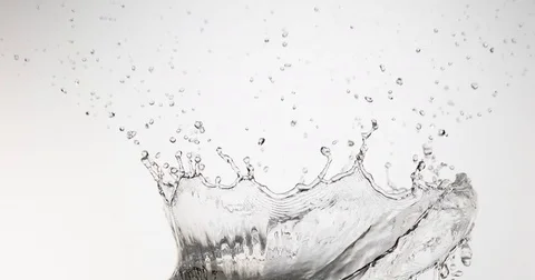 Water Spurting out against White Background, Slow Motion 4K Stock Footage