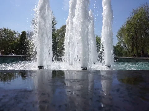 Water spurts upward in summer Stock Footage
