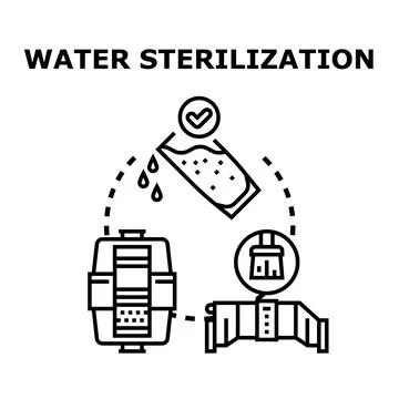 Water sterilization process ensuring pure clean liquid Stock Illustration