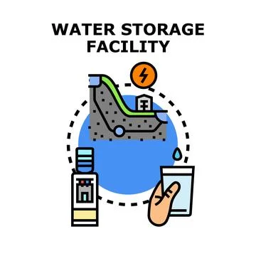 Water storage facility providing clean drinking water access Stock Illustration