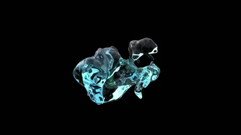 Water storm on black background Stock Footage 124580230