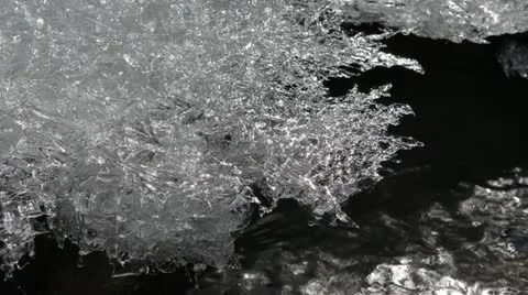 Water Stream Abstract Pattern Macro Natural Form Ice Flower White Icy Background Stock Footage 21991687